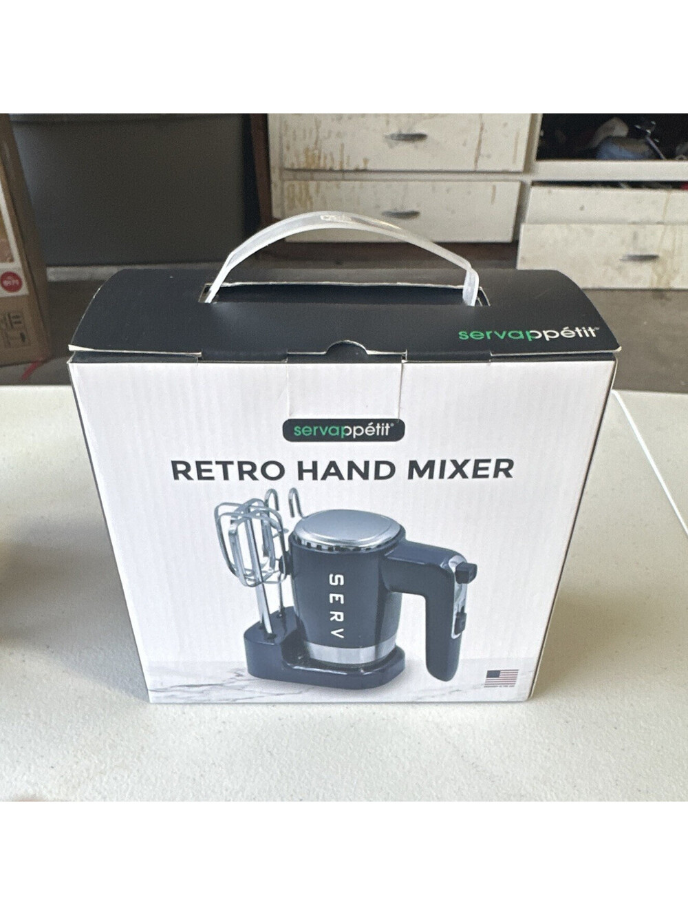 Servappétit Retro 5-Speed 300W Electric Hand Mixer with Storage Base Black New